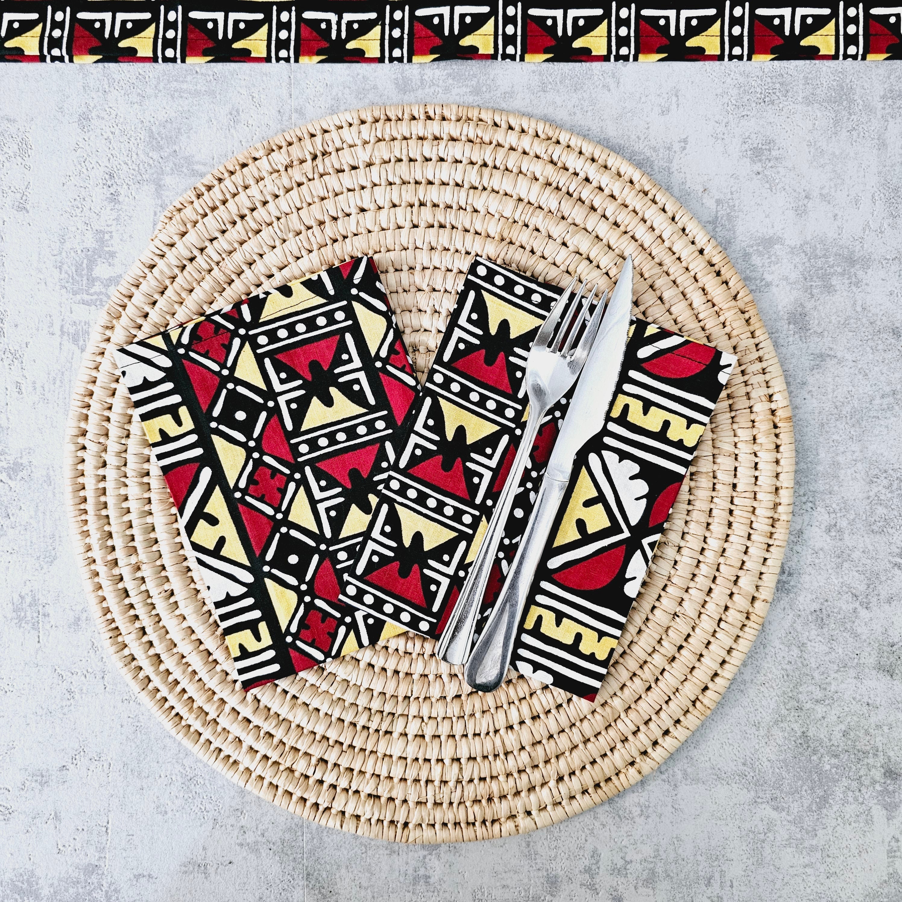 Tovaglioli Wax africani in cotone set 4 o 8