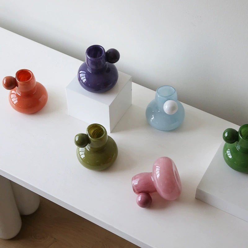 Bonbon Mini Glazed Decorative Jar – Playful Pastel Bud Vase & Modern Home Accent-1