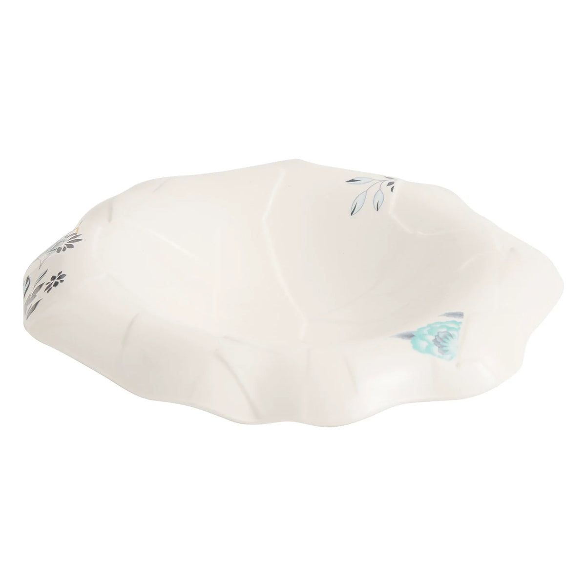 GOSEUNG Bloomflow Porcelain Bowl — Cracked Texture Floral Rim Collection-4