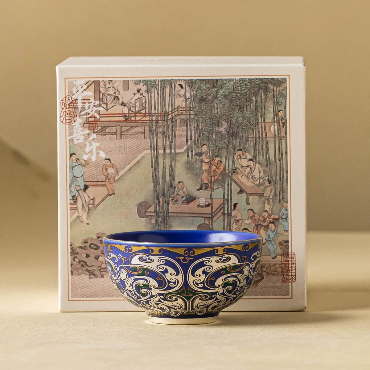 Imperial Blue Silver Filigree Cup | Handcrafted Porcelain Tea Bowl-3
