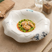 GOSEUNG Bloomflow Porcelain Bowl — Cracked Texture Floral Rim Collection-0