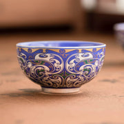 Imperial Blue Silver Filigree Cup | Handcrafted Porcelain Tea Bowl-0