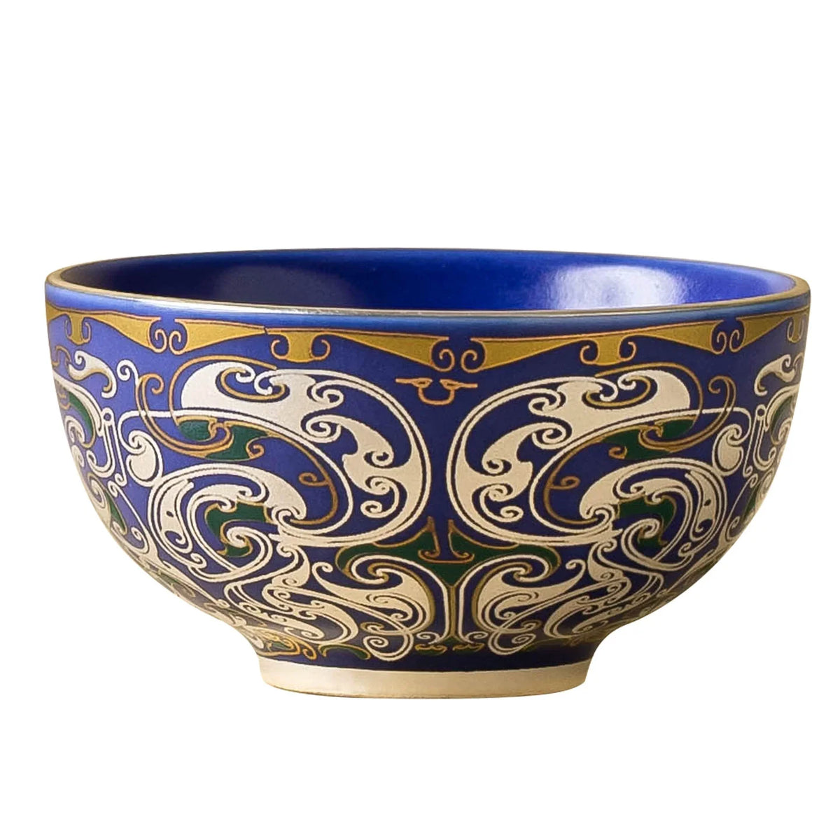 Imperial Blue Silver Filigree Cup | Handcrafted Porcelain Tea Bowl-4