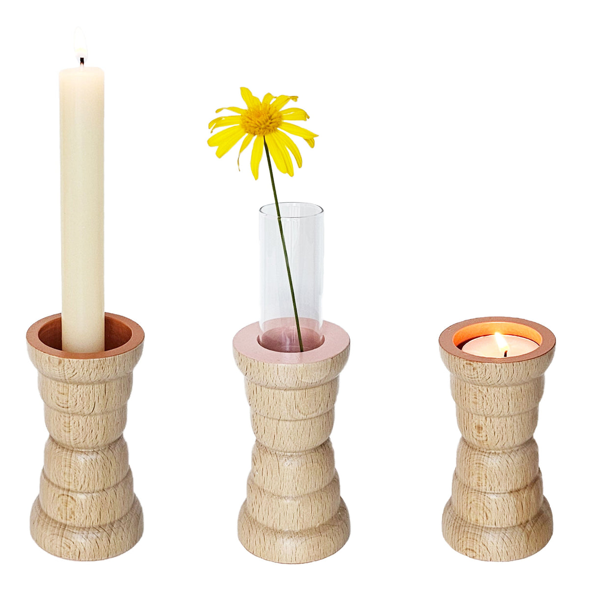 Vira 3 in 1 - Orange Finish - Candle Holder / Tea Light Holder / Vase-0