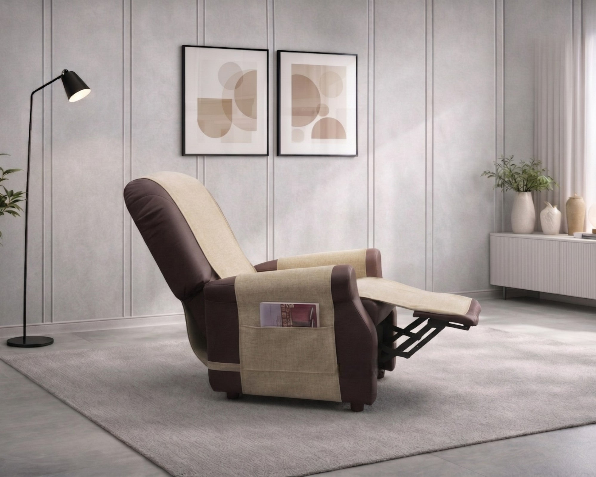 Copripoltrona relax ARMOR antracite impermeabile con tasche