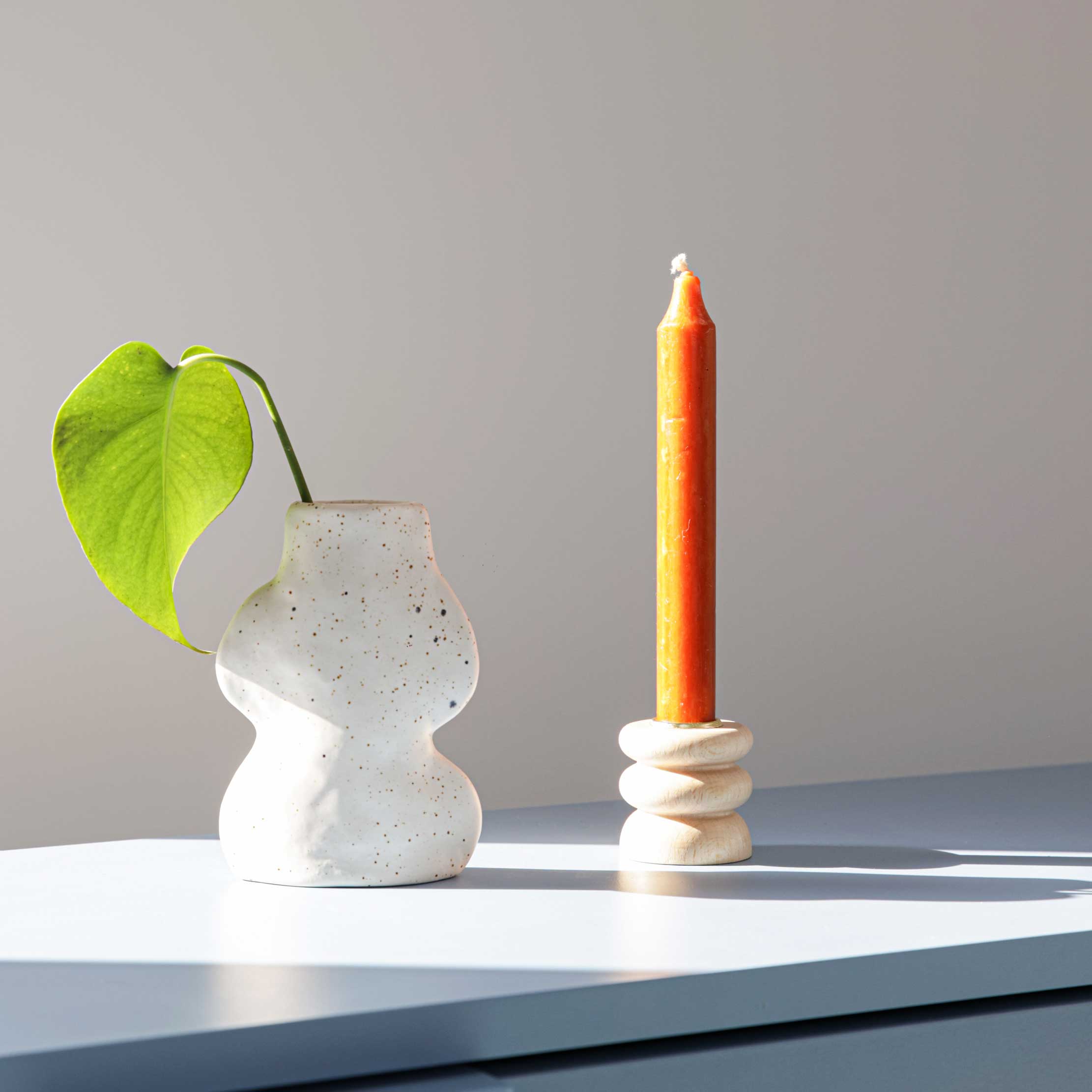 Vaso in ceramica Fluxo bianco – piccolo 14 cm