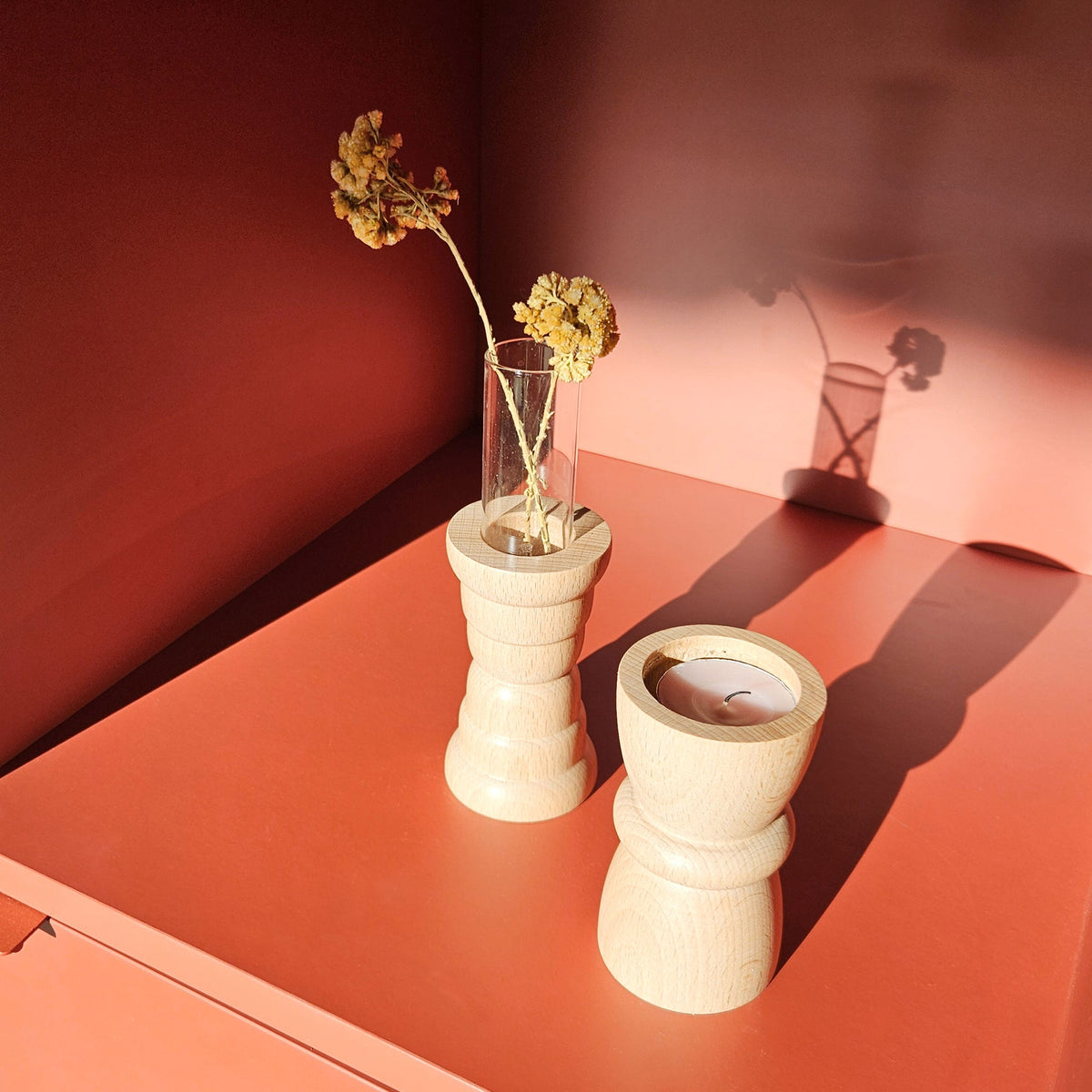 Vira 3 in 1 - Pure Wood II - Candle Holder / Tea Light Holder / Vase-4