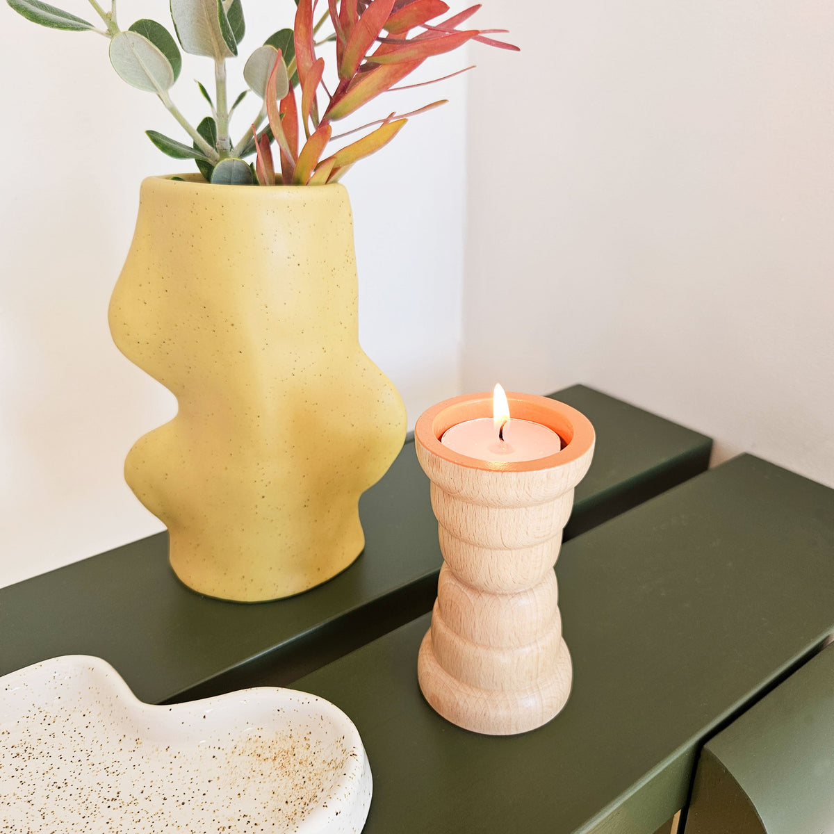 Vira 3 in 1 - Orange Finish - Candle Holder / Tea Light Holder / Vase-1
