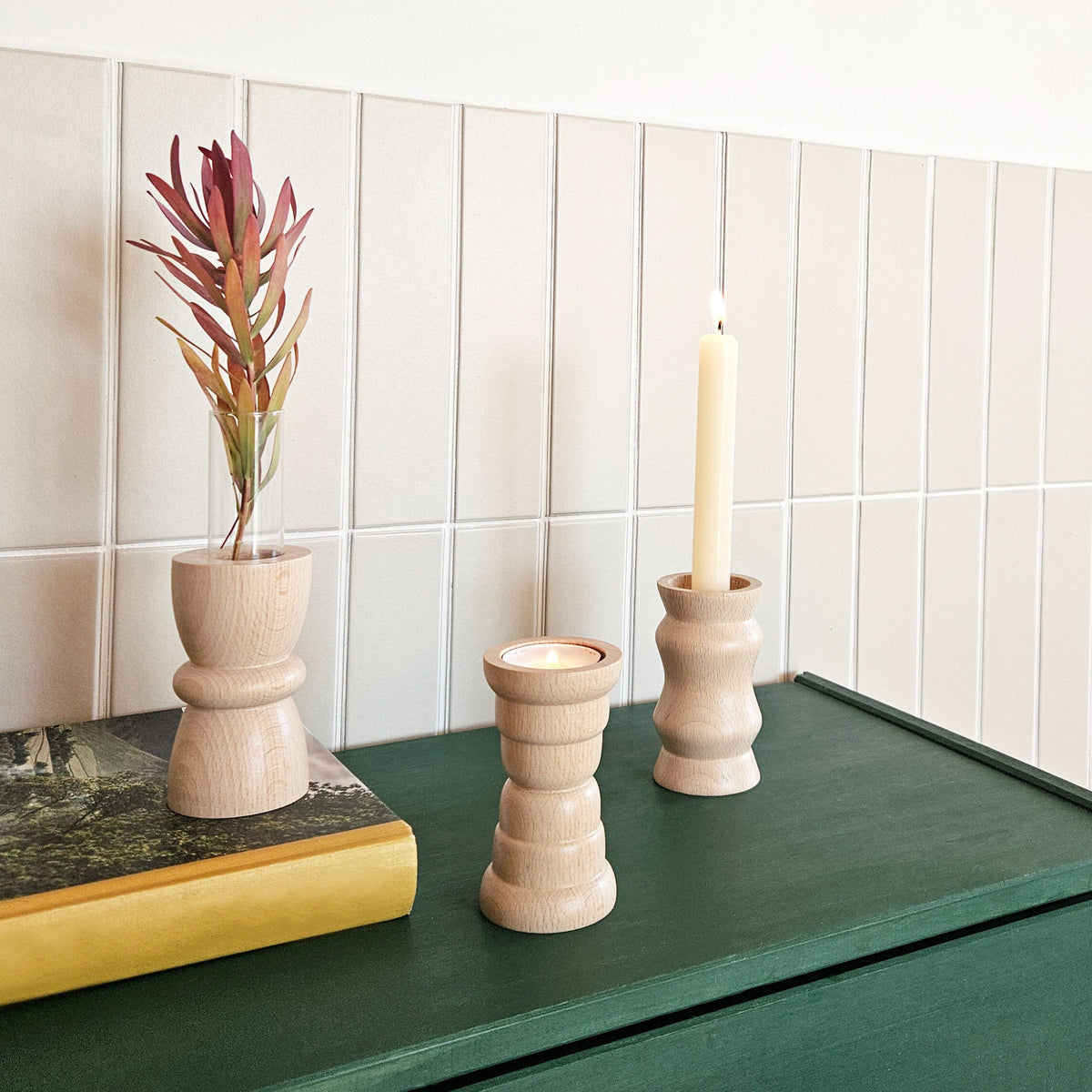 Vira 3 in 1 - Pure Wood II - Candle Holder / Tea Light Holder / Vase-1