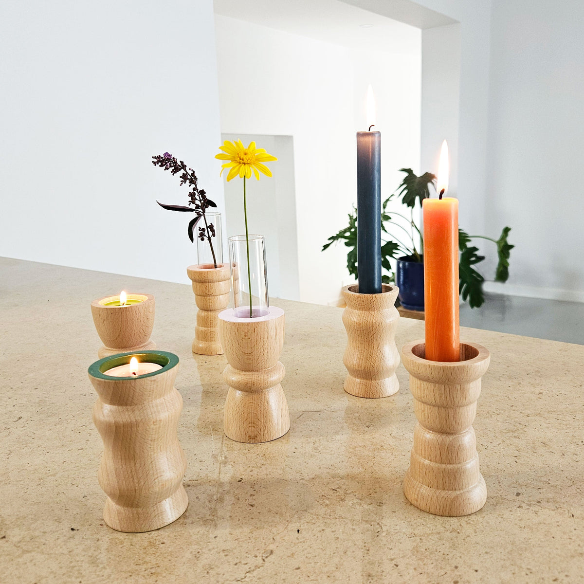 Vira 3 in 1 - Orange Finish - Candle Holder / Tea Light Holder / Vase-3
